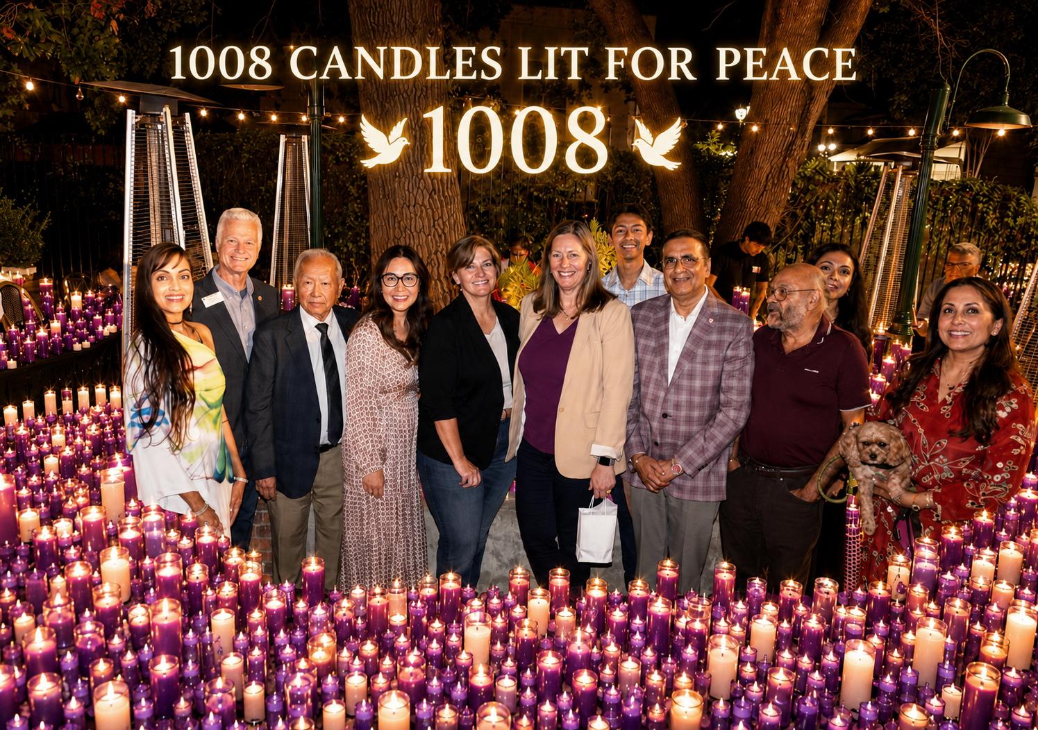 Pleasanton Leaders Light 1008 Candles for Peace