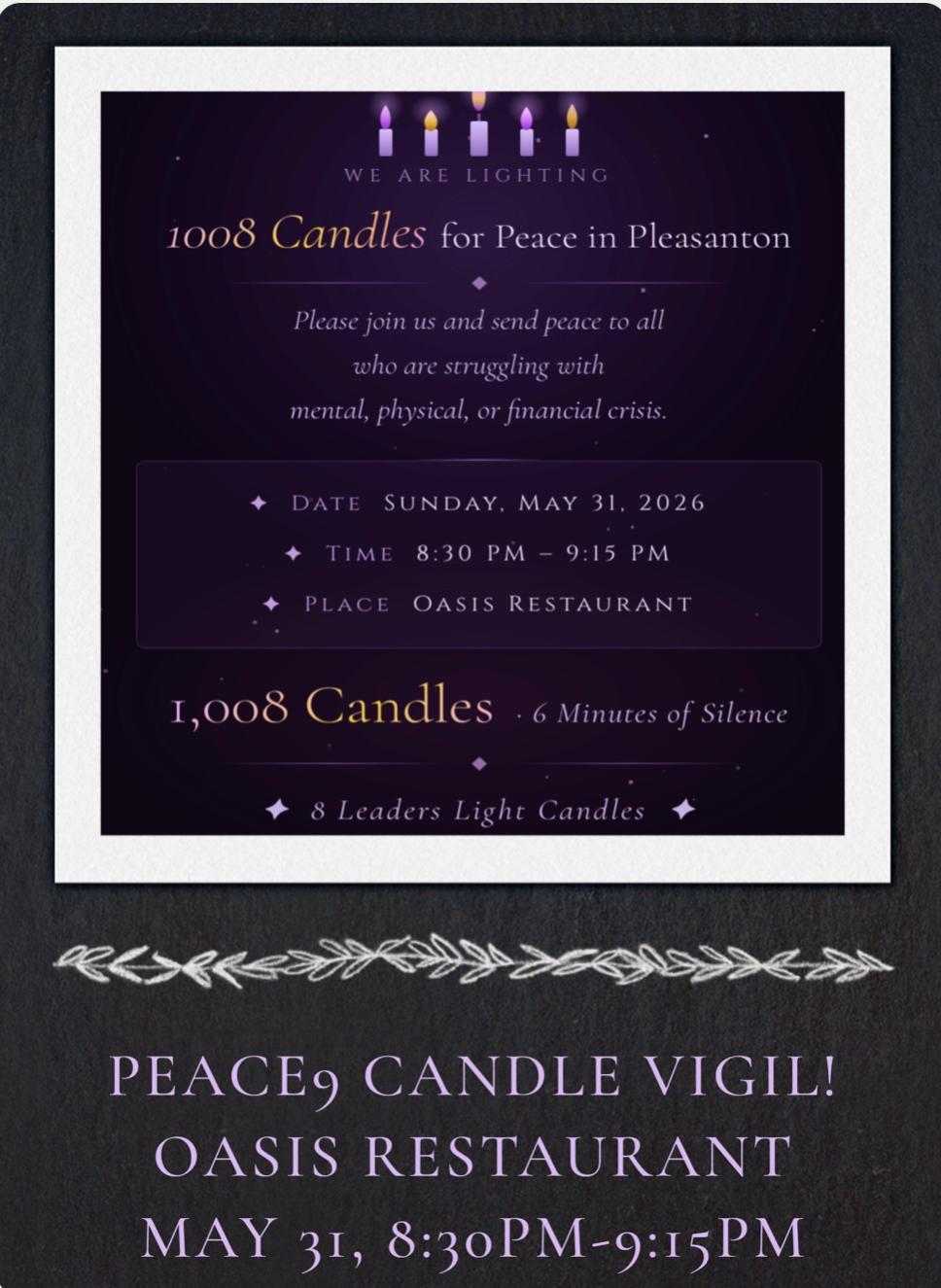 Peace9 Candle Vigil Invitation